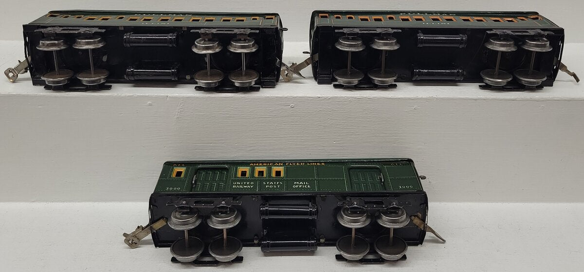 American Flyer Vintage O Prewar Tinplate Passenger Cars 3000, 3001 [3]