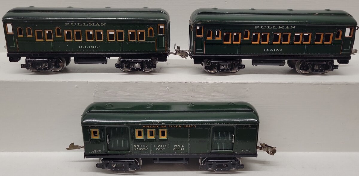 American Flyer Vintage O Prewar Tinplate Passenger Cars 3000, 3001 [3]