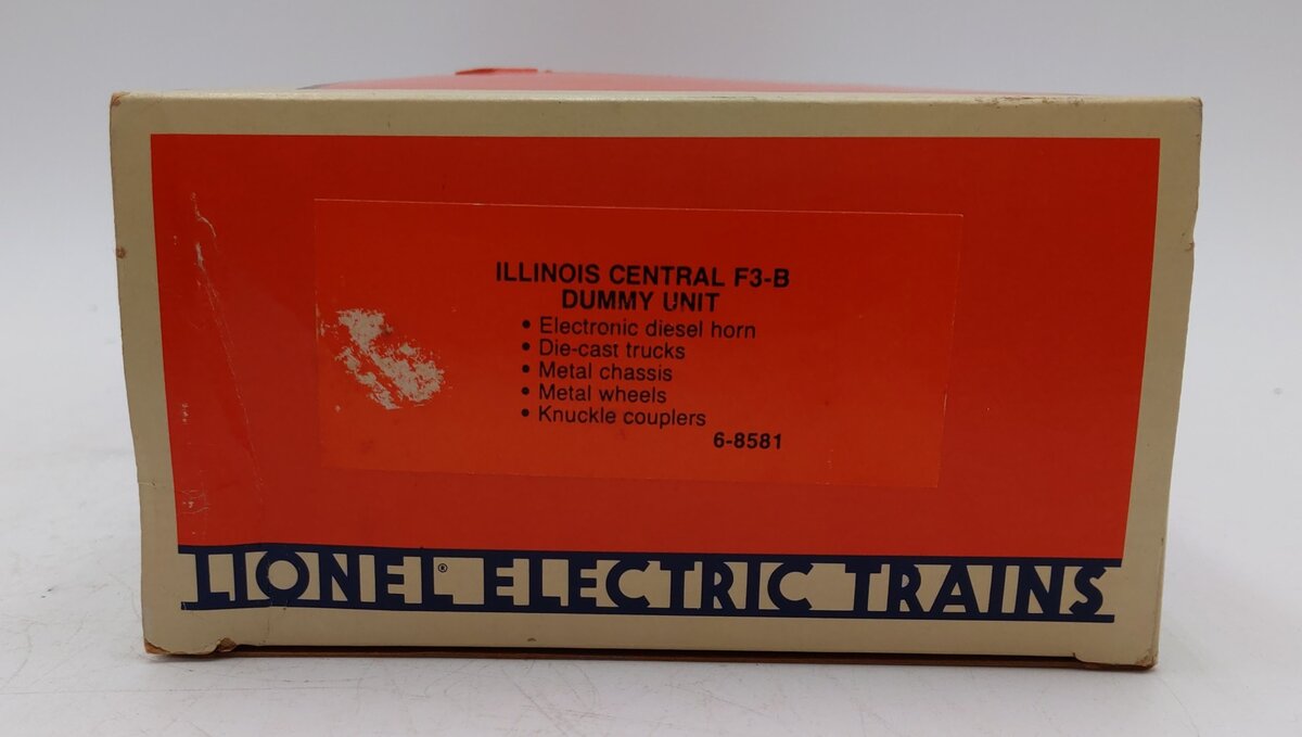 Lionel 6-8581 O Gauge Illinois Central F3 Dummy B Unit Diesel Locomotive LN/Box