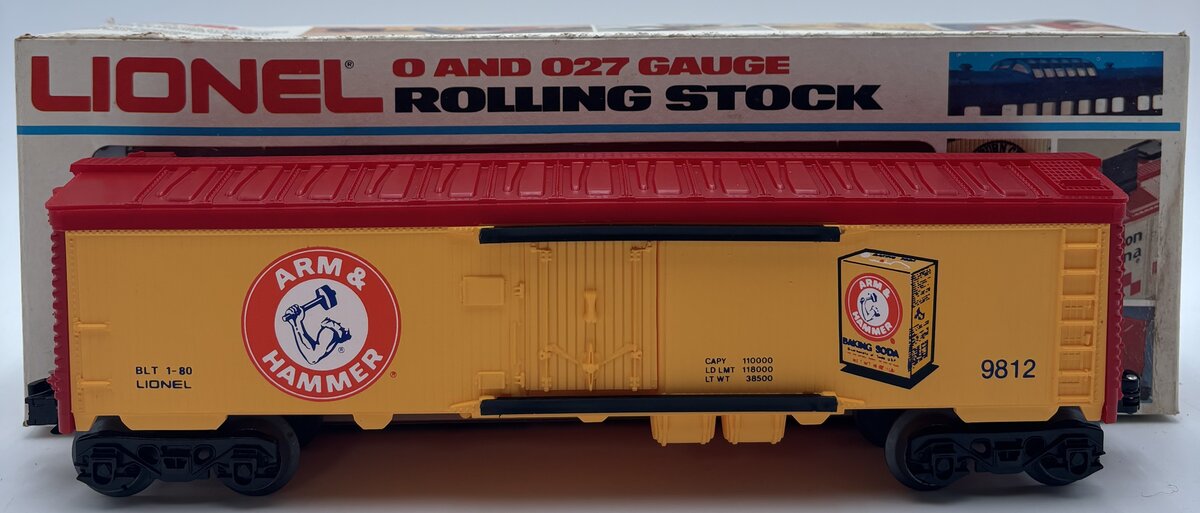 Lionel 6-9812 O Gauge Arm & Hammer Billboard Refrigerator Car #9812 EX/Box