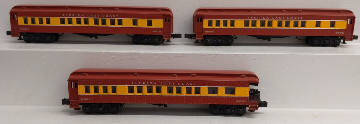 Williams O Gauge Florida East Coast Passenger Car Set: #2604, 2605, 2607 [3] EX