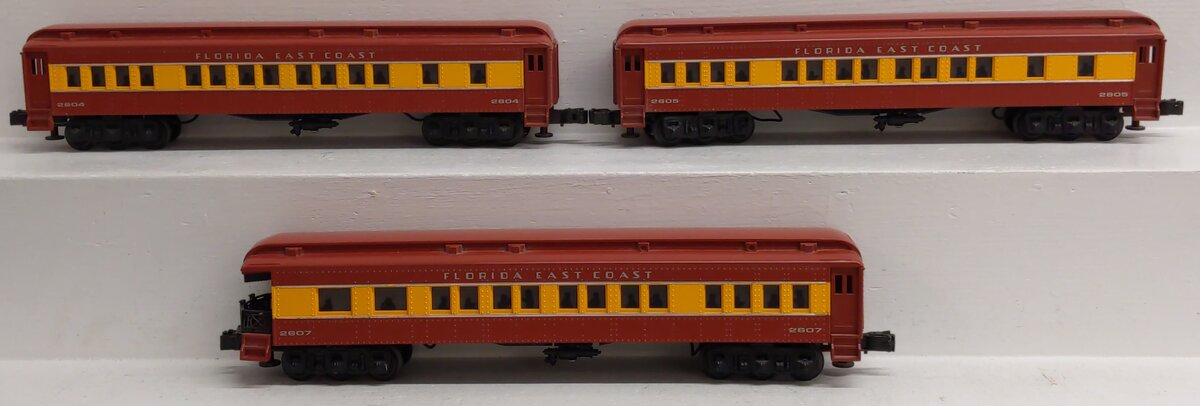 Williams O Gauge Florida East Coast Passenger Car Set: #2604, 2605, 2607 [3] EX