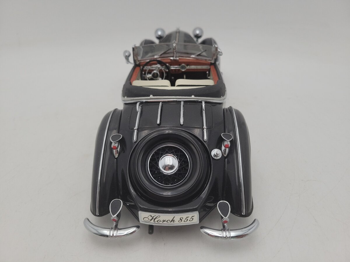 Sun Star 2401 1:18 Scale Black 1938 Horch 855 Special Roadster Diecast Vehicle EX