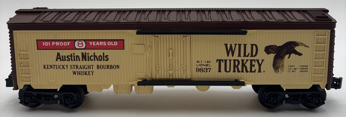 Lionel 6-9837 O Gauge Wild Turkey Bourbon Billboard Refrigerator Car #9837 EX/Box
