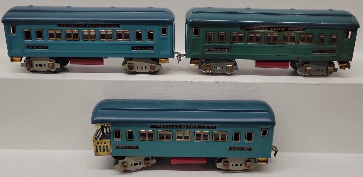 American Flyer Vintage O Prewar Tinplate Passenger Cars 3281, 3282 [3]