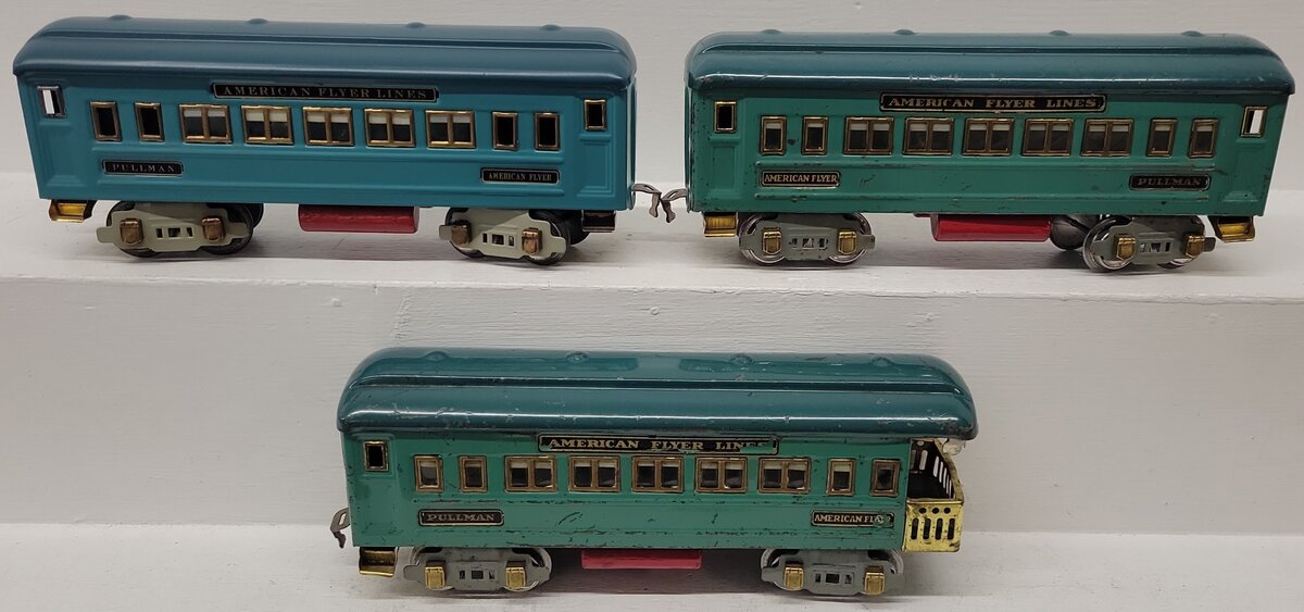 American Flyer Vintage O Prewar Tinplate Passenger Cars 3281, 3282 [3]