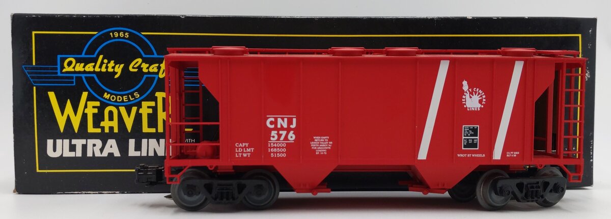 Weaver 576 O Gauge Central New Jersey 3-Rail Covered Hopper LN/Box