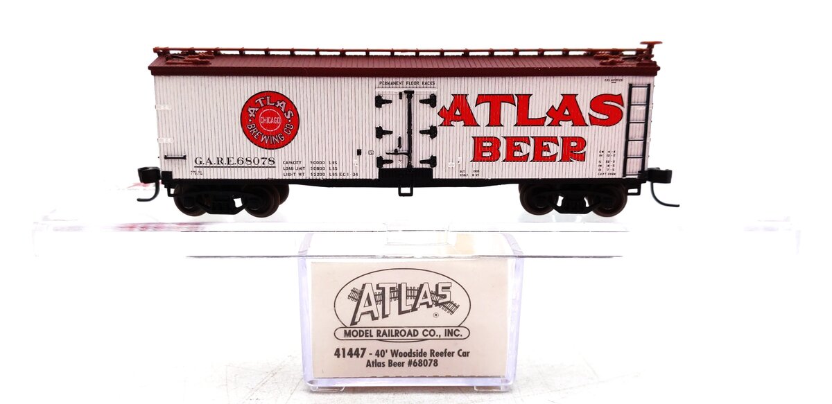 Atlas 41447 N Scale Atlas Beer 40' Woodside Reefer Car #68078 NIB