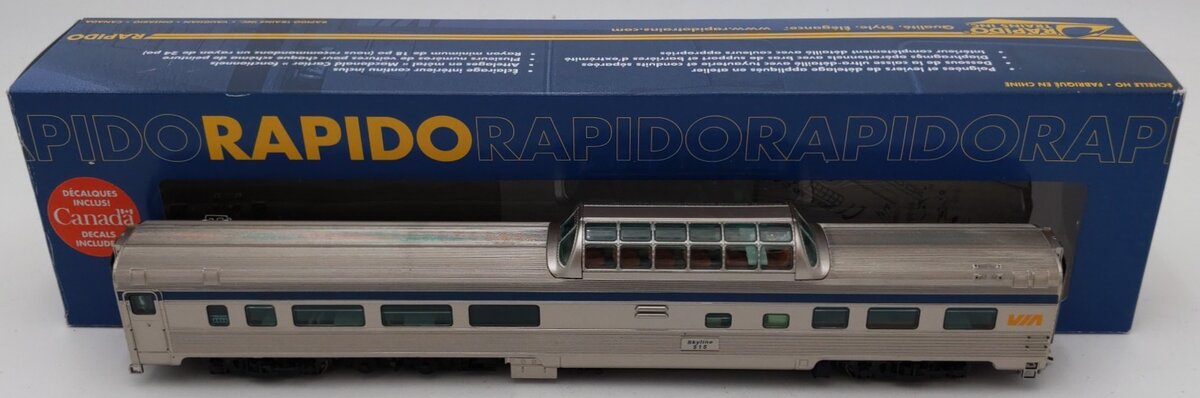 Rapido Trains 116003 HO Via Rail Canada Skyline Car #515 EX/Box
