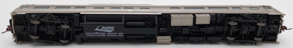 Rapido Trains 116038 HO Unlettered Budd Mid-Train Dome Stainless Steel