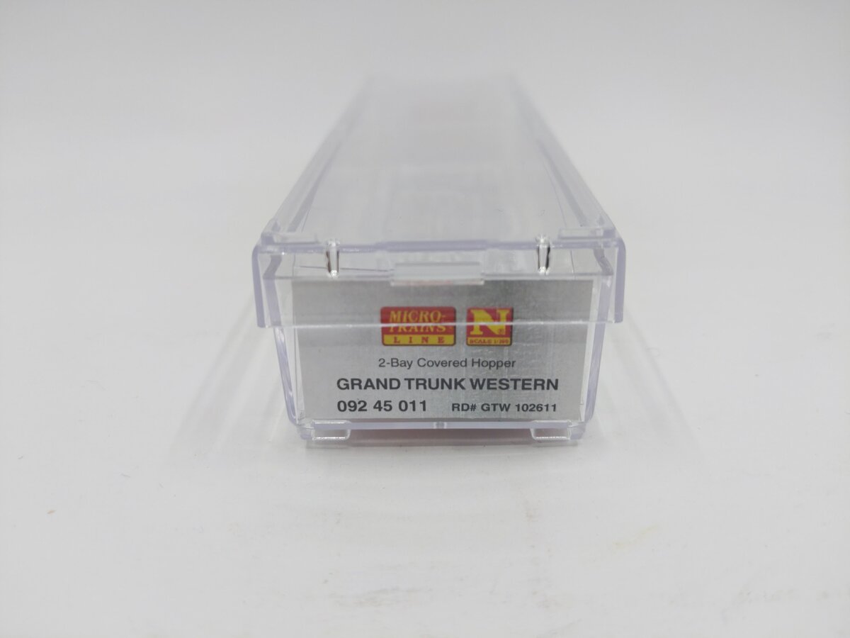 Micro-Trains 09245011 N Scale Grand Trunk Western 2-Bay Covered Hopper LN/Box