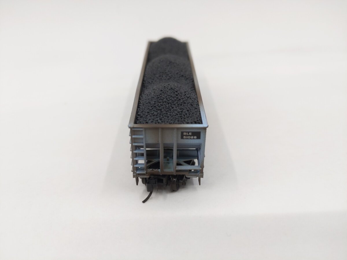 Micro-Trains N Scale Bessemer & Lake Erie 100-Ton 3-Bay Open Hopper w/Coal Load EX/Box