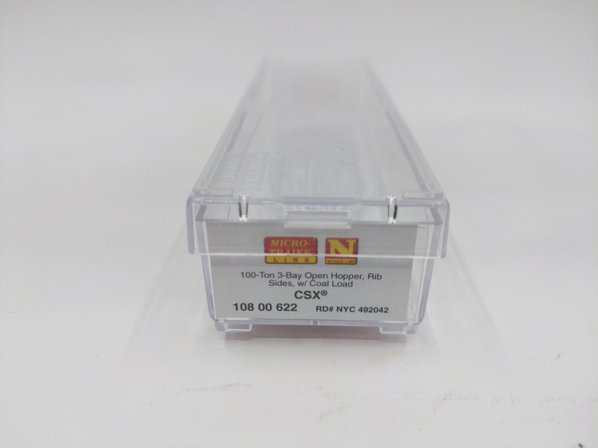 Micro-Trains 10800622 N Scale CSX 100-Ton 3-Bay Open Hopper #492042 EX/Box