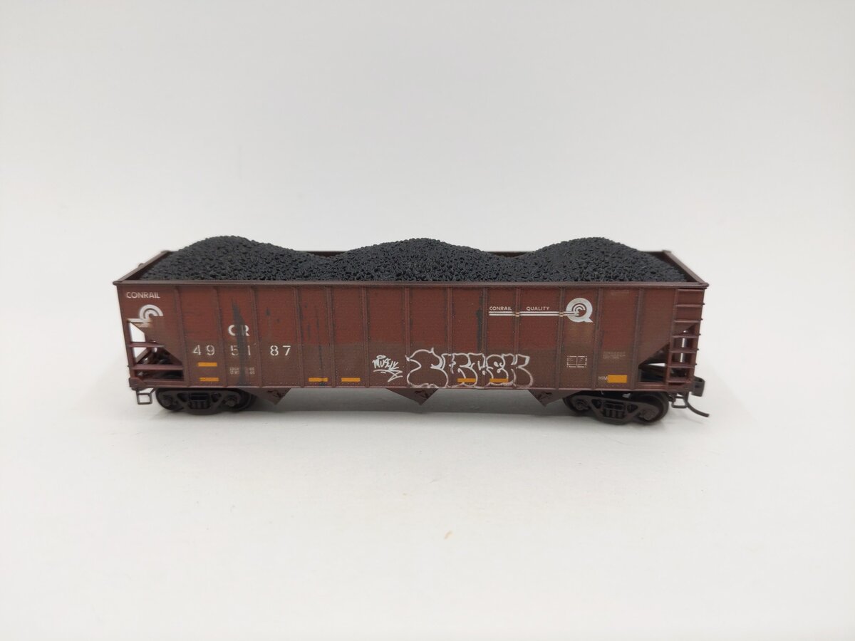 Micro-Trains 10846700 N Scale Conrail 100-Ton 3-Bay Open Hopper w/Coal Load LN/Box