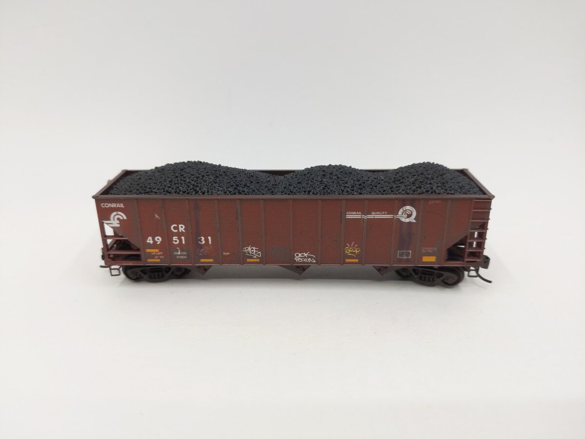 Micro-Trains 10845700 N Scale Conrail 100-Ton 3-Bay Open Hopper w/Coal Load LN/Box