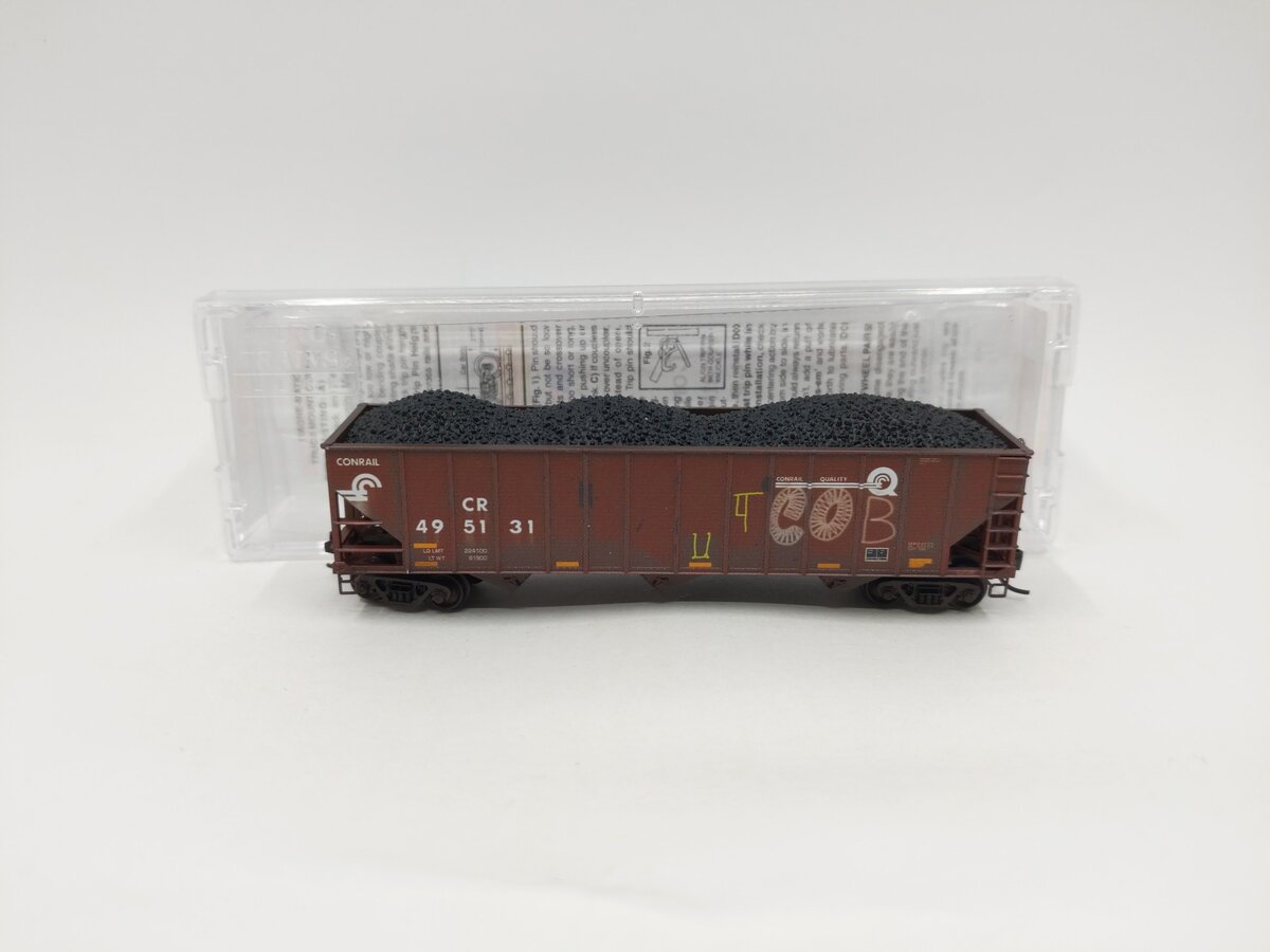 Micro-Trains 10845700 N Scale Conrail 100-Ton 3-Bay Open Hopper w/Coal Load LN/Box