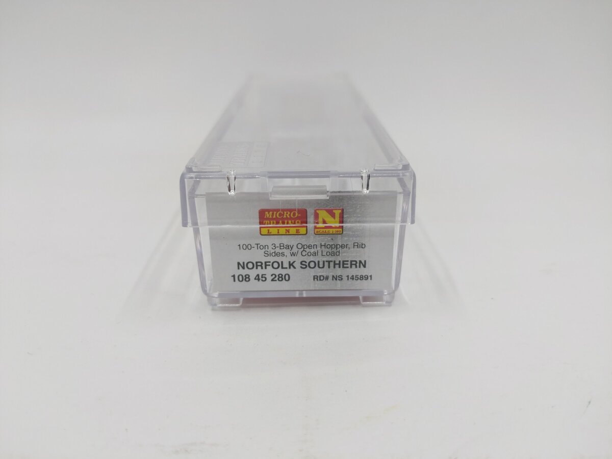 Micro-Trains 10845280 N Scale Norfolk Southern 100-Ton 3-Bay Open Hopper LN/Box