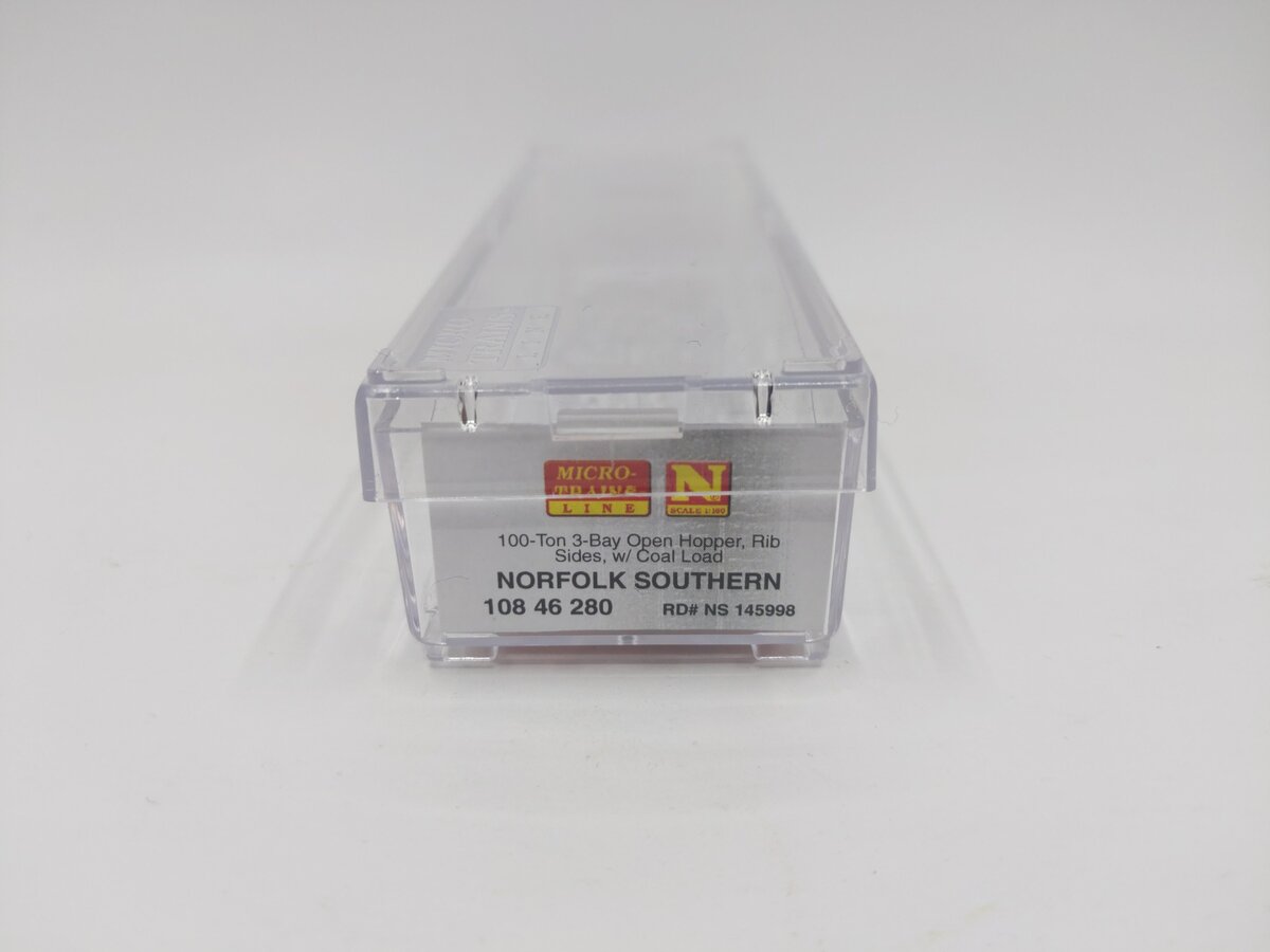 Micro-Trains 10846280 N Scale Norfolk Southern Weathered 100-Ton 3-Bay Hopper LN/Box