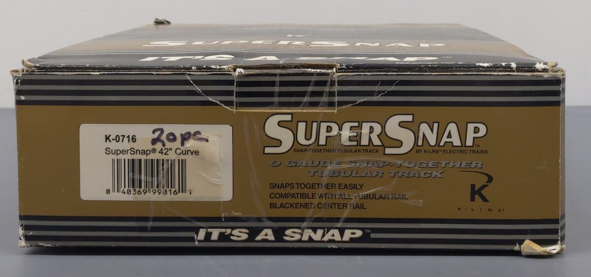 K-Line K-0716 O SuperSnap 42" Curved Track Section [20]/Box