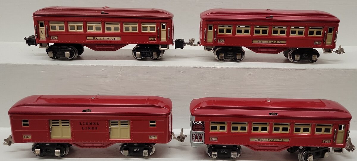 Lionel 600S O Prewar Tinplate Passenger Car Set #600, 601 & 602 [4]