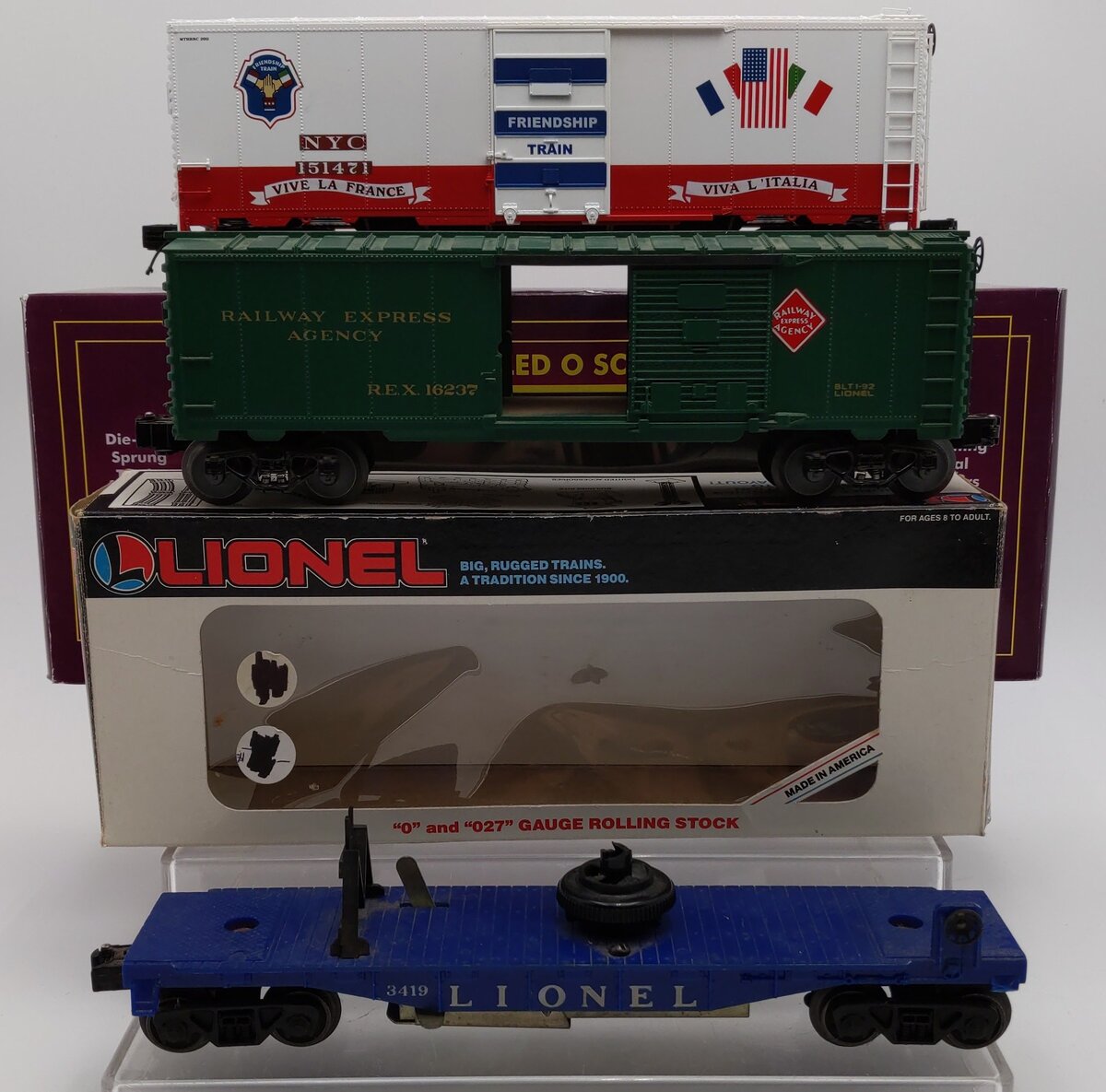 Lionel & MTH O Gauge Freight Cars: #3419, #151471, #16237 [3] VG