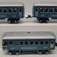 Lionel Vintage O Prewar Blue Tinplate Illuminated Passenger Cars 610, 612 [3] VG