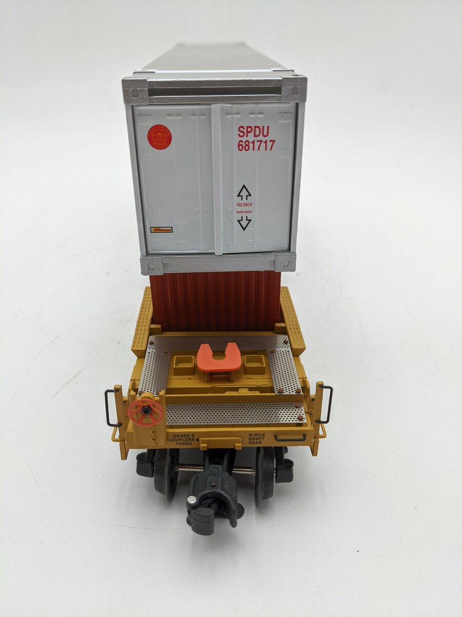 K-Line K7767 O Gauge Union Pacifc Flatcar w/ 2 Containers EX