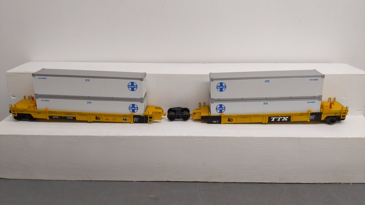 K-Line K775141 O Gauge Santa Fe DTTX Deep Well Cars (Pack of 2) EX