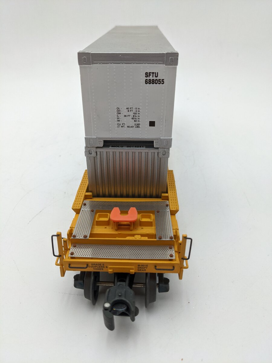 K-Line K-7795 O Gauge TTX Gunderson Husky Stack #7795 with 2 Containers VG