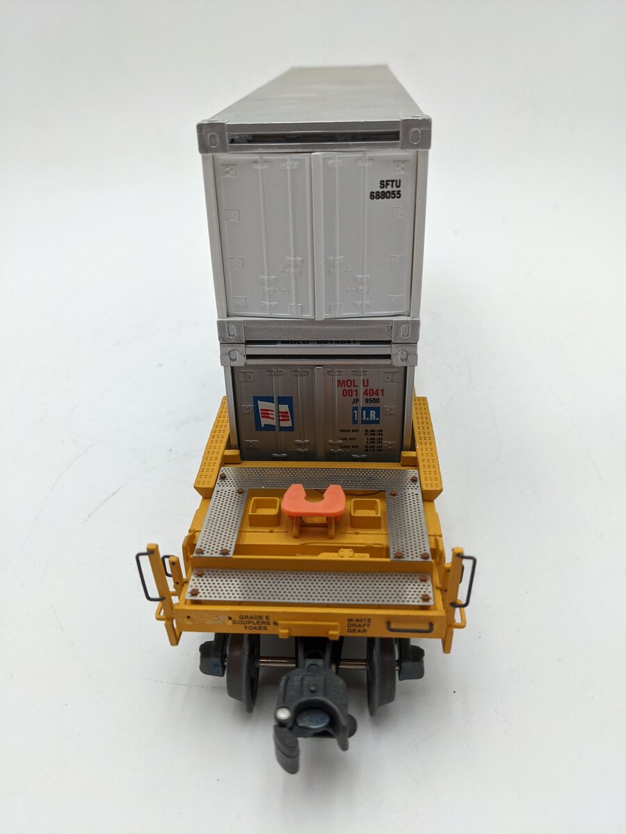 K-Line K-7795 O Gauge TTX Gunderson Husky Stack #7795 with 2 Containers VG