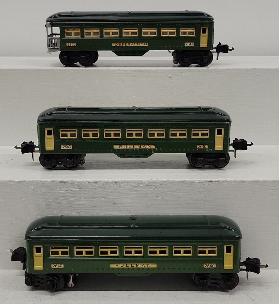 Lionel O Gauge Prewar Custom Tinplate Pullman Passenger Cars #2640,2640,2641 [3]