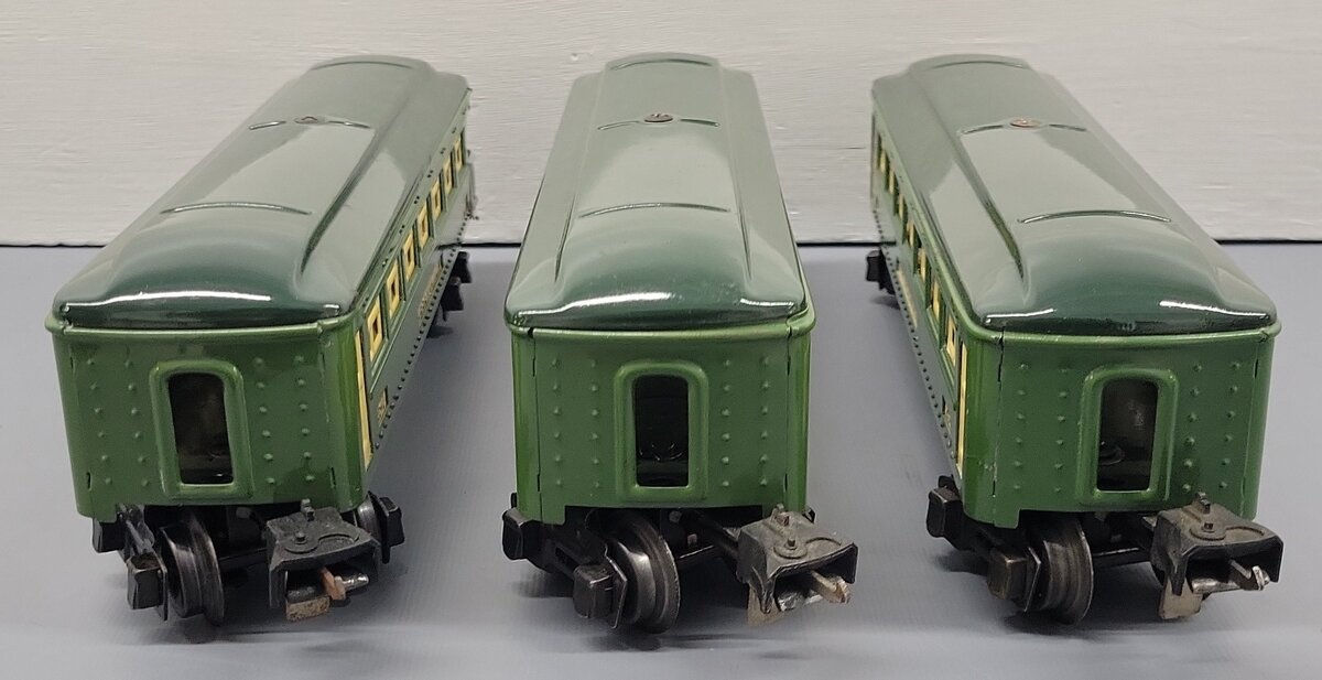 Lionel O Gauge Prewar Custom Tinplate Pullman Passenger Cars #2640,2640,2641 [3]