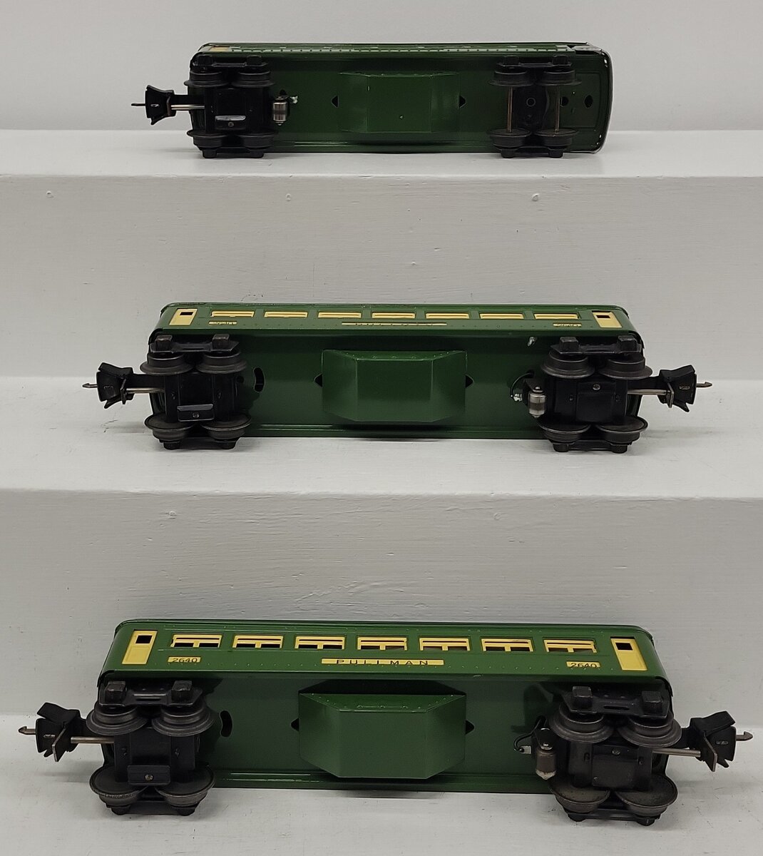 Lionel O Gauge Prewar Custom Tinplate Pullman Passenger Cars #2640,2640,2641 [3]