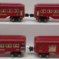 Lionel Vintage O Prewar Red Tinplate Passenger Cars 601, 602, 2600, 2601 [4]