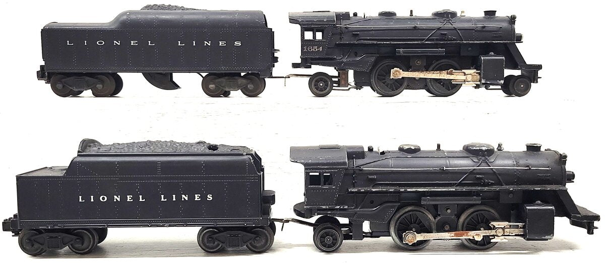 Lionel 1654 Vintage O 2-4-2 Steam Locomotive w/2046W & 6466T Tenders [2] VG
