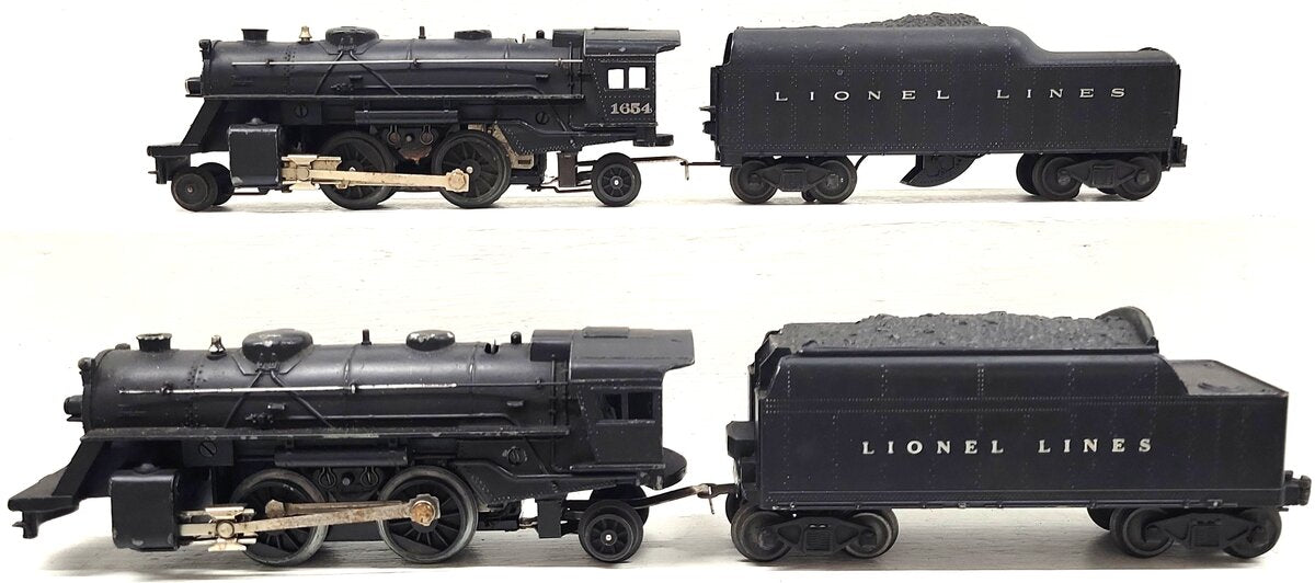 Lionel 1654 Vintage O 2-4-2 Steam Locomotive w/2046W & 6466T Tenders [2] VG