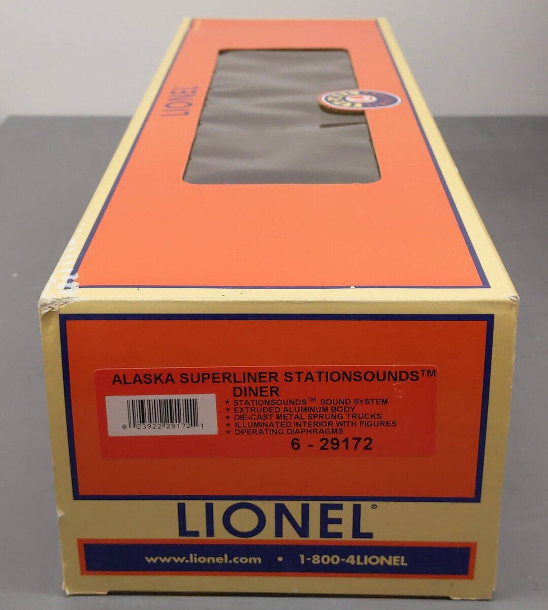 Lionel 6-29172 O Gauge Alaska Stationsounds Aluminum Diner Car EX/Box