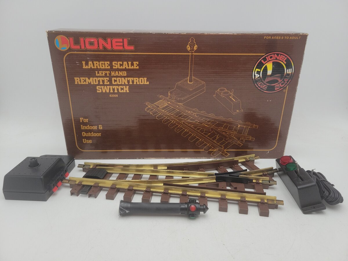Lionel 8-82008 G Scale Left Hand Remote Switch Turnout Indoor & Outdoor Use EX/Box