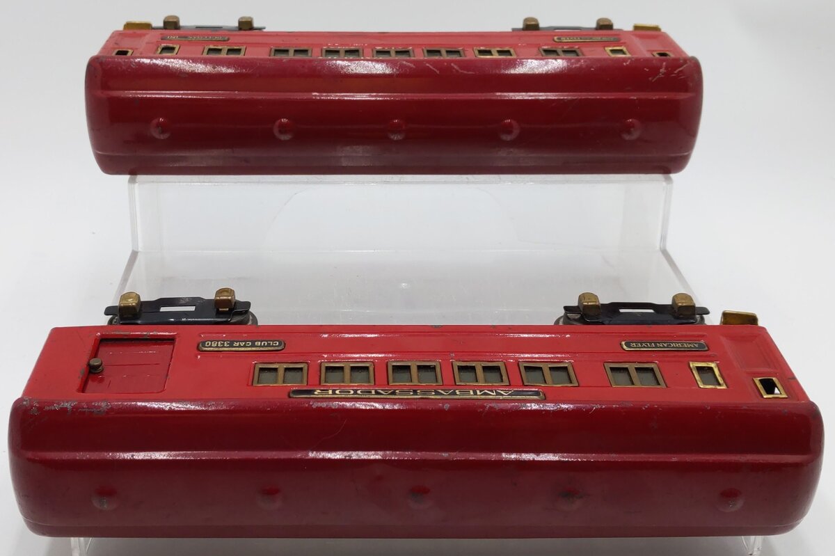 American Flyer O Gauge Vintage Ambassador Passenger Cars #3380,3381 [2] VG