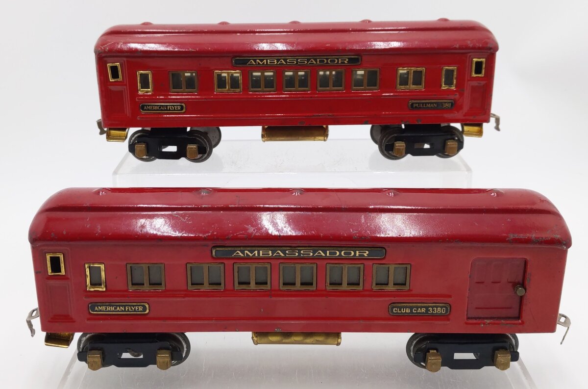 American Flyer O Gauge Vintage Ambassador Passenger Cars #3380,3381 [2] VG