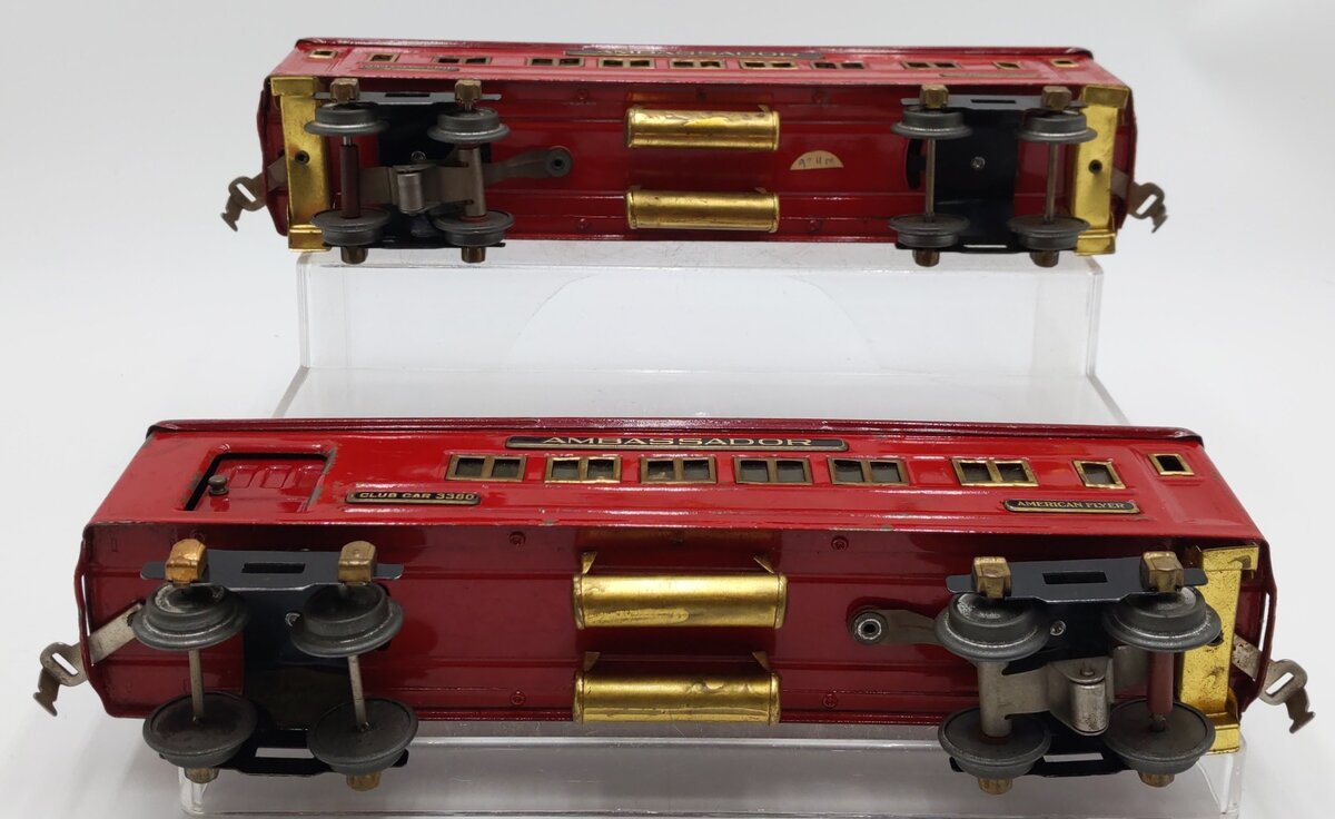 American Flyer O Gauge Vintage Ambassador Passenger Cars #3380,3381 [2] VG