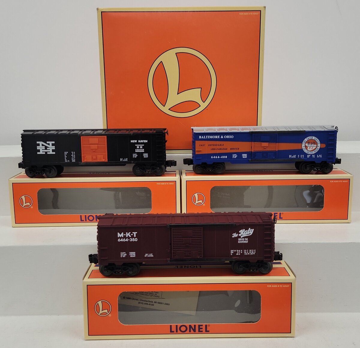 Lionel 6-19292 O Gauge B&O 6464 Boxcar Series Vl (Set of 3) EX/Box