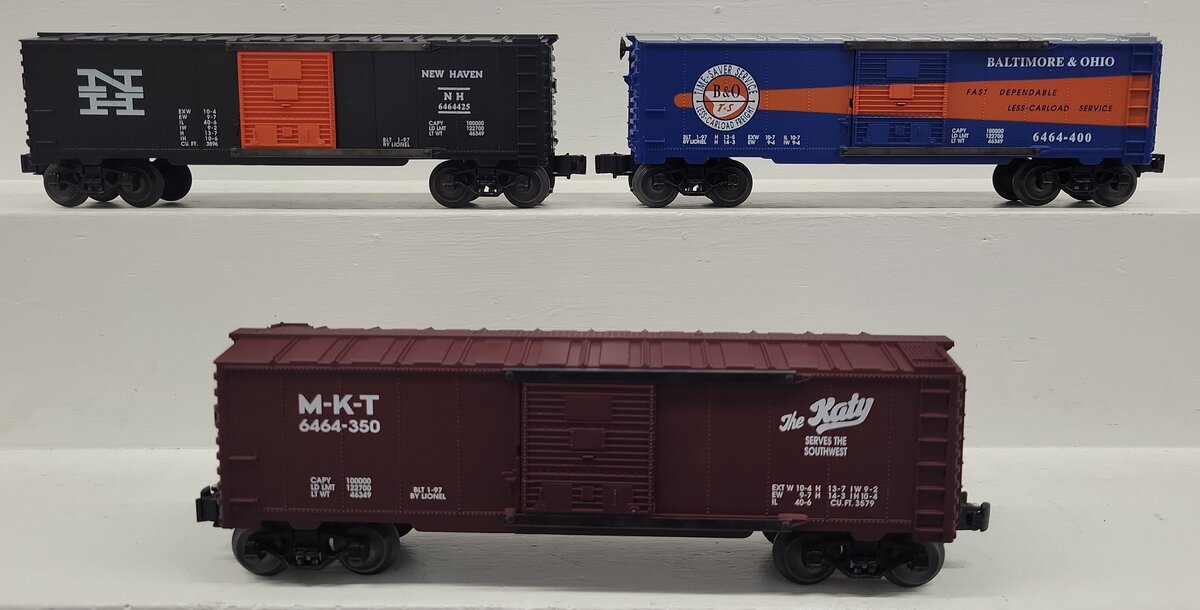 Lionel 6-19292 O Gauge B&O 6464 Boxcar Series Vl (Set of 3) EX/Box