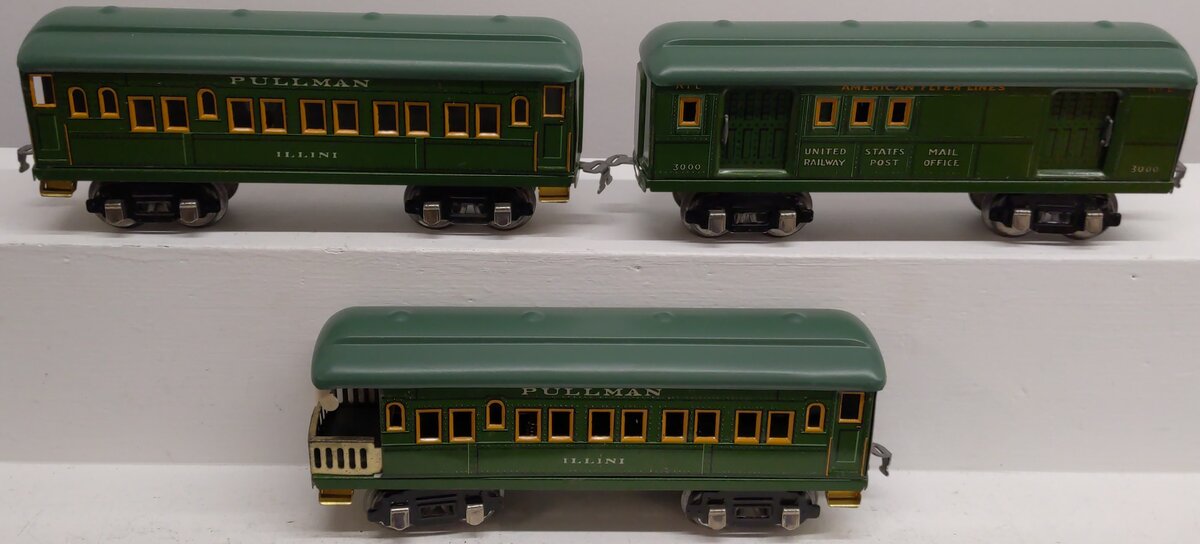 American Flyer Vintage O Prewar Tinplate Passenger Cars 3000, 3001, 3001 [3]