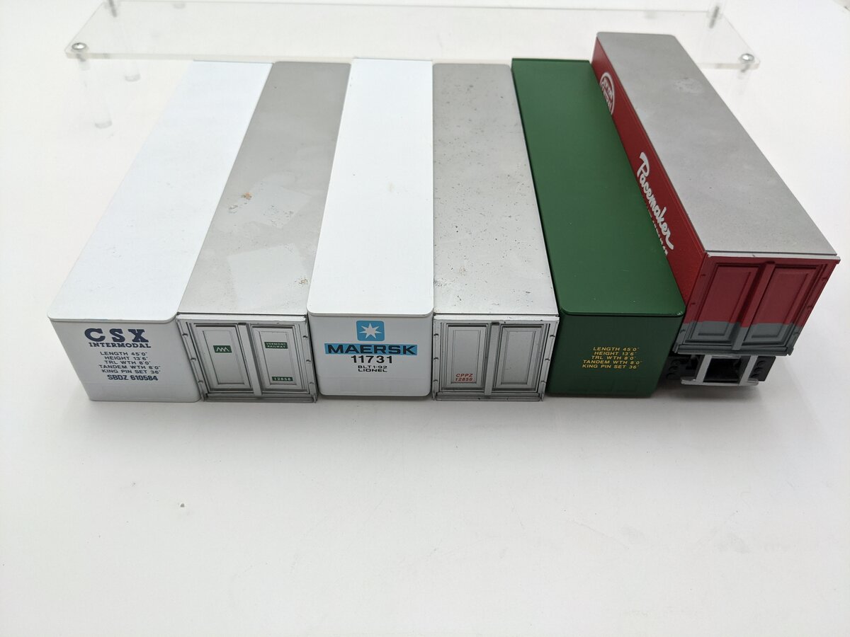 Lionel O Gauge Trailer & Containers [6] EX