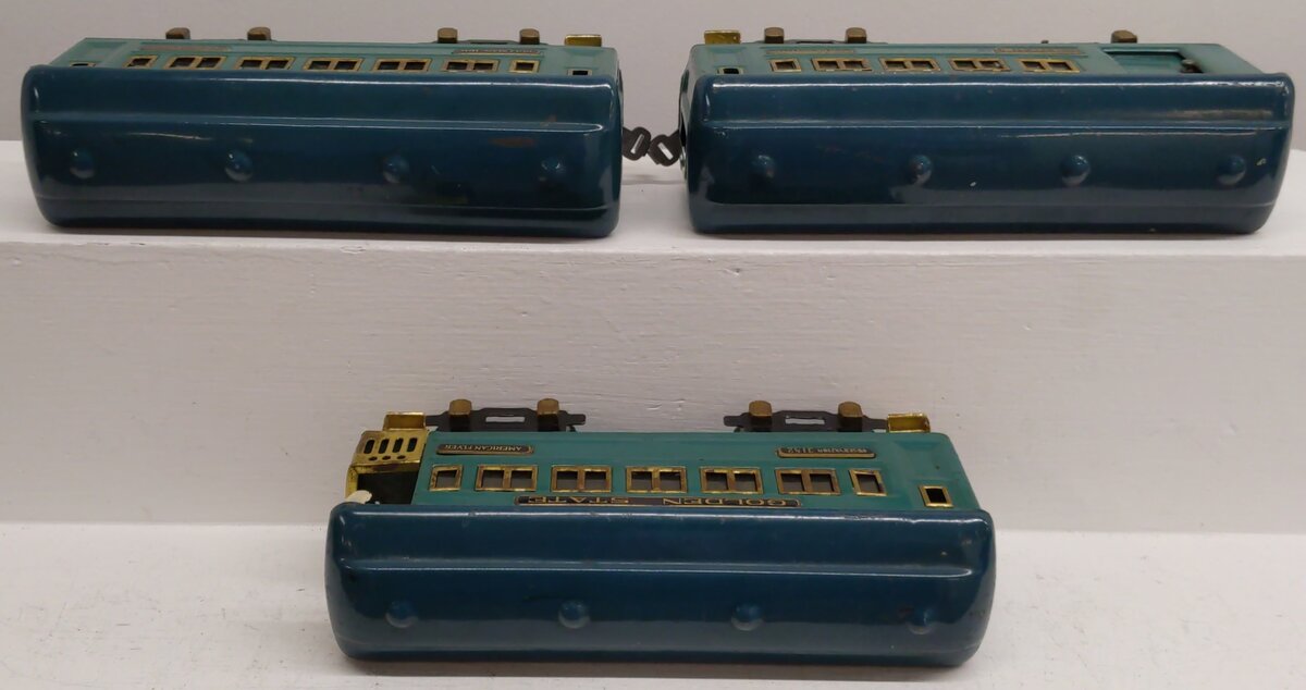 American Flyer Vintage O Gauge Golden State Passenger Cars 3180, 3181, 3182 [3] VG
