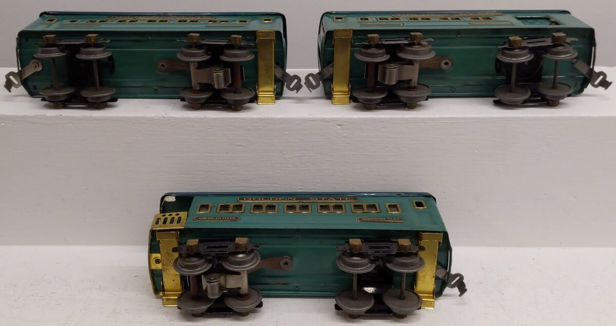 American Flyer Vintage O Gauge Golden State Passenger Cars 3180, 3181, 3182 [3] VG
