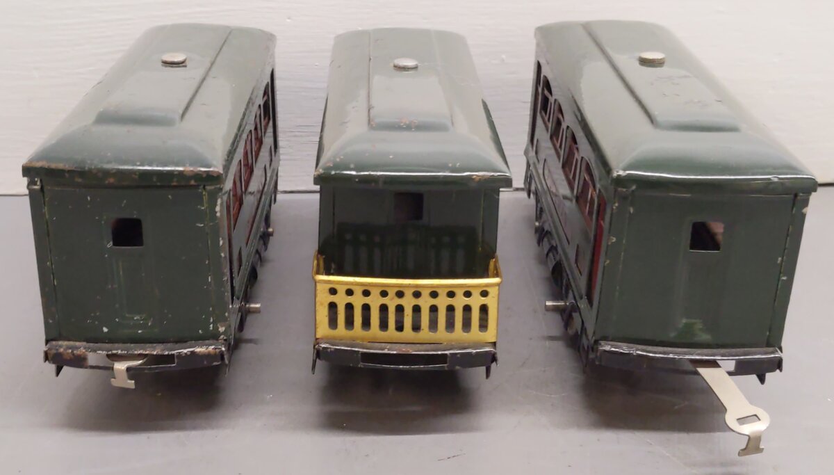 Lionel O Gauge Prewar Tinplate Passenger Cars #629,629,630 [3] VG