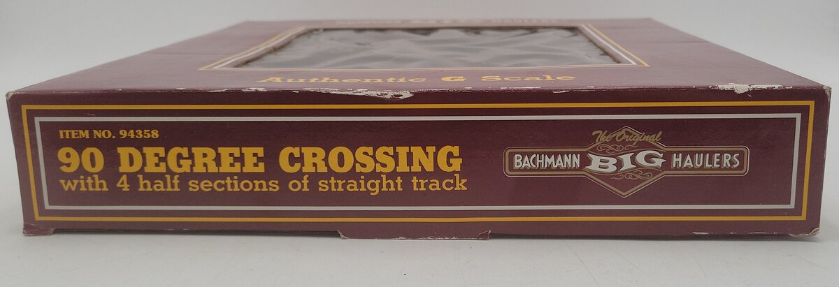 Bachmann 94358 G 90 Degree Crossing w/4 Half Sections of Straight Steel Track EX/Box