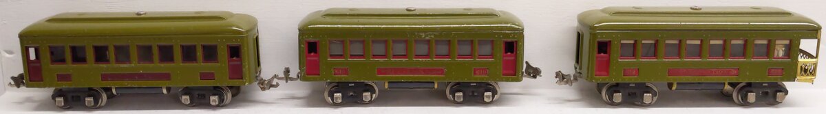 Lionel O Prewar Lionel Lines Custom Tinplate Passenger Cars #612,610,610 [3]